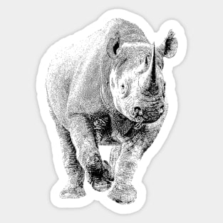 Endangered Black Rhino | African Wildlife Sticker